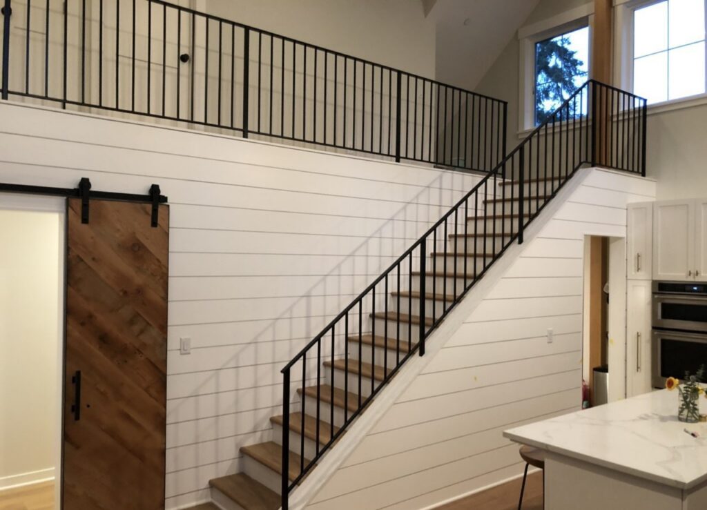 open stairs to catwalk above_vaulted ceiling